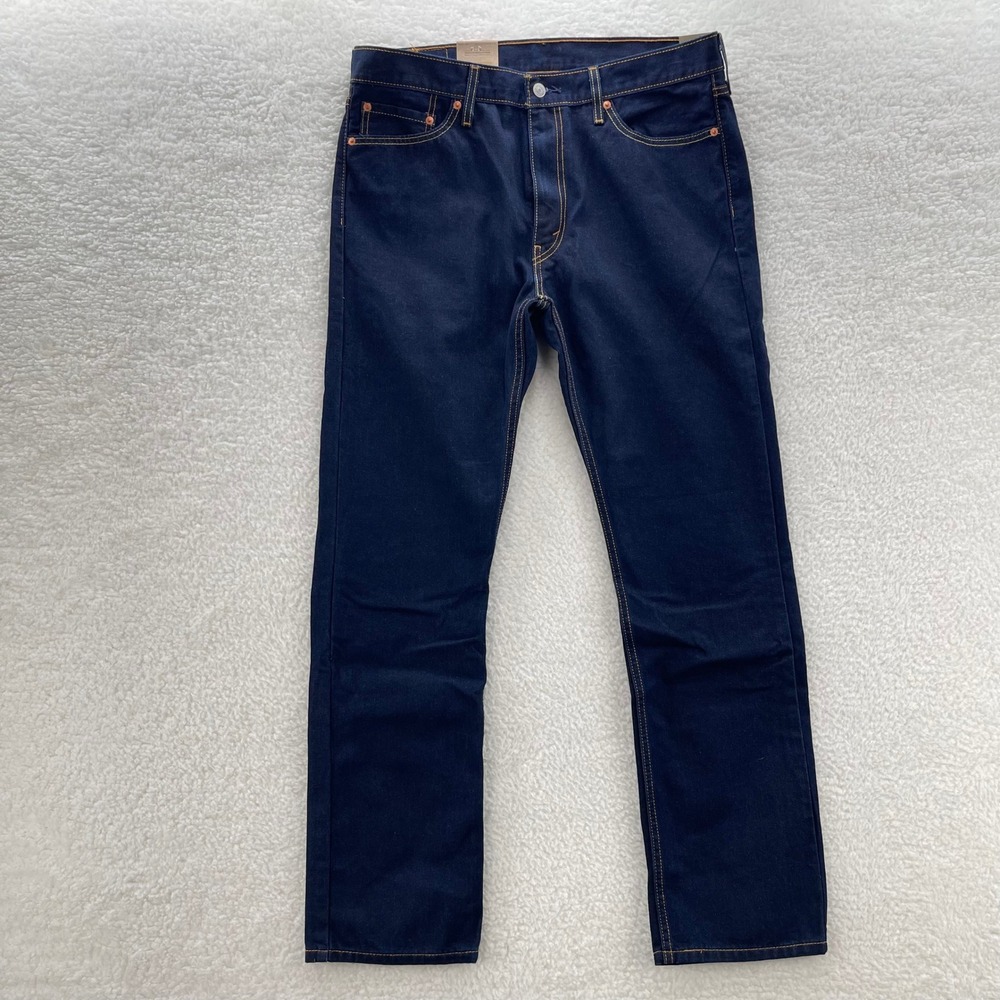 Levis 513 Jeans Mens 36x32 Blue Slim Straight Stretch Denim Minimalist Grunge